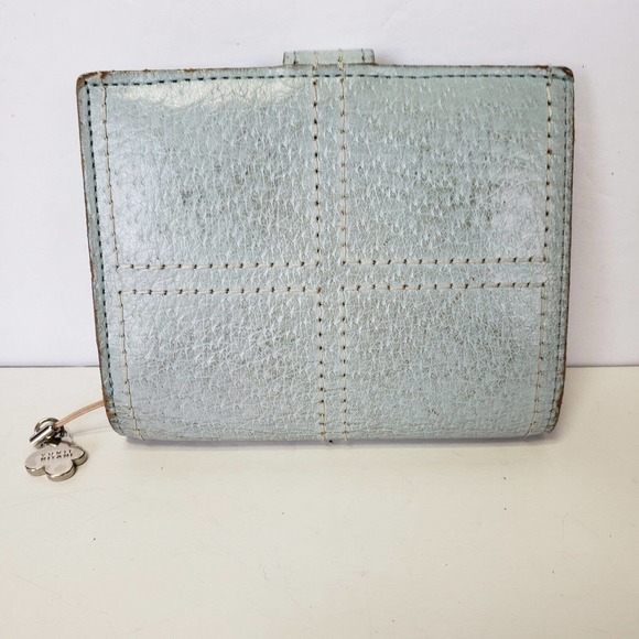 Yurie Nitani Wallet Designer Baby Light Blue Bifold Medium Card Holder Leather - Picture 4 of 11